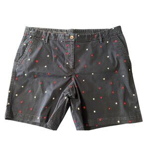 Talbots Starry Night Girlfriend Chino Shorts Patriotic Blue Red White